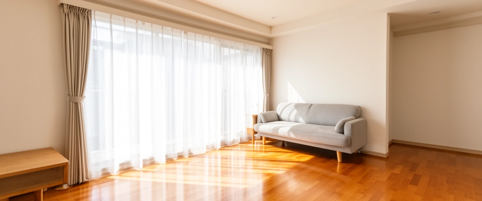 清潔で明るいリビングルーム